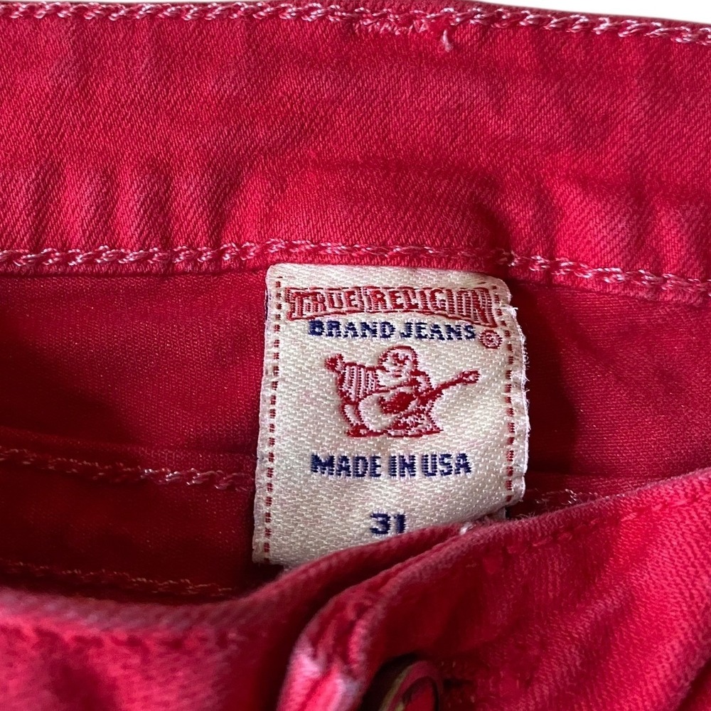True Religion Serena Red Skinny Jeans Women's Size 31W 29L Studded Pockets - Picture 3 of 8